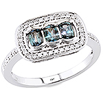 Alexandrite ,white diamond and white gold ring.