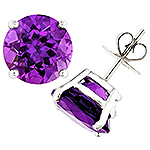 Amethyst  and white gold earrings