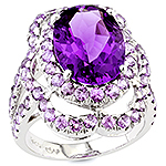 Amethyst, sapphire and silver ring.