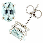 Aquamarine  and white gold earrings