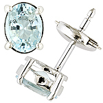 Aquamarine  and white gold earrings