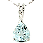 Aquamarine and white gold pendant