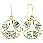 Aquamarine and yellow gold earrings
