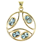 Aquamarine and yellow gold pendant