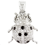 Black diamond,white diamond and white gold pendant