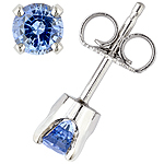 Blue sapphire and white gold earrings.