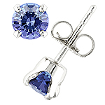 Blue sapphire and white gold earrings.