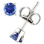 Blue sapphire and white gold earrings.