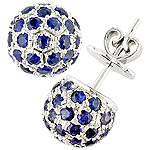 Blue sapphire silver earrings.