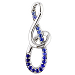 Blue sapphire silver pendant