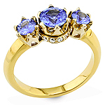 Blue sapphire ,white diamond and yellow gold ring.