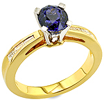 Blue sapphire ,white diamond and yellow gold ring.