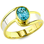 Blue zircon gold ring.