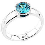 Blue zircon gold ring.