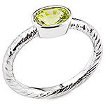 Chrysoberyl and white gold ring.