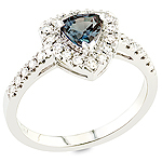 Color change garnet,white diamond and white gold ring.