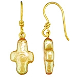 Fresh water pearl gold earrings