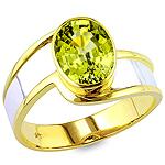 Green chrysoberyl gold ring.