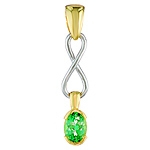Green tsavorite gold pendant
