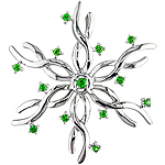 Green tsavorite silver pendant