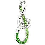 Green tsavorite silver pendant