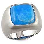 Hemimorphite and silver ring.