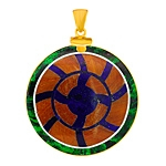 Intarsia silver pendant