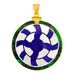 Intarsia silver pendant