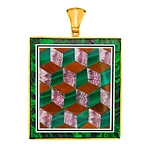 Intarsia silver pendant