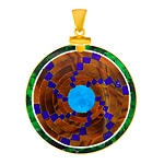 Intarsia silver pendant