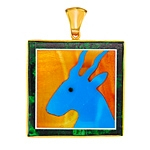 Intarsia silver pendant