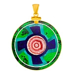 Intarsia silver pendant