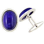 Lapis silver cufflink.