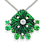 Mawsitsit ,tsavorite ,white sapphire and silver pendant.