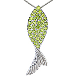 Peridot and silver pendant.