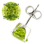 Peridot  and white gold earrings