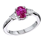 Pink sapphire and white diamond gold ring.