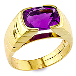 Purple amethyst gold ring.