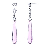 Purple kunzite and white diamond gold earrings.