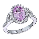 Purple spinel and white diamond gold ring