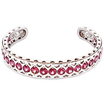 Rhodolite and silver bracelet