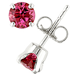 Rhodolite and white gold stud earrings.