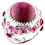 Rhodolite, sapphire and silver ring.