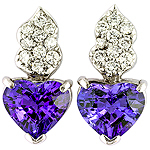 Tanzanite,white diamond and white gold earrings.