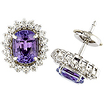 Tanzanite,white diamond and white gold earrings.