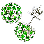 Tsavorite silver earrings.