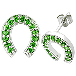 Tsavorite  silver earrings.