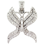 White diamond and white gold pendant