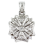 White diamond and white gold pendant