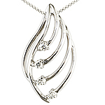 White diamond and white gold pendant